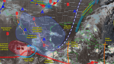 Canales de baja presión, en combinación con el ingreso de aire húmedo del golfo de México y océano Pacífico, originarán lluvias puntuales intensas