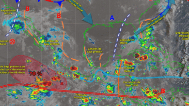 Este día, los remanentes de Mario interaccionarán con una vaguada en altura, generando fuertes rachas de viento y lluvias fuertes en la península de Baja California.