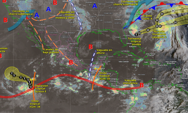 Pronostican lluvias intensas en Veracruz y Chiapas por onda tropical núm. 35