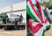 Villahermosa recibe adornos patrios para celebrar el inicio de la Independencia de México