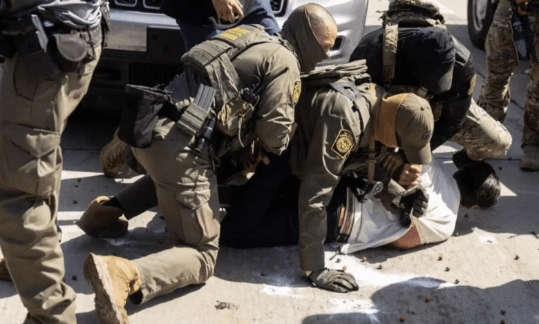 Agentes del Departamento de Seguridad Nacional (DHS) informaron que fueron “embestidos y acorralados” en Broadview, Illinois, por diez automóviles durante una protesta contra operaciones migratorias.