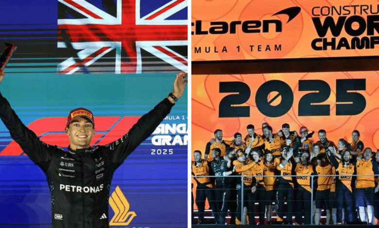 George Russell (Mercedes) logró su segunda victoria de la temporada en el Gran Premio de Singapur, mientras Oscar Piastri (McLaren) sigue liderando el campeonato de pilotos. McLaren aseguró su segundo título consecutivo de constructores tras una destacada actuación de Piastri y Lando Norris.