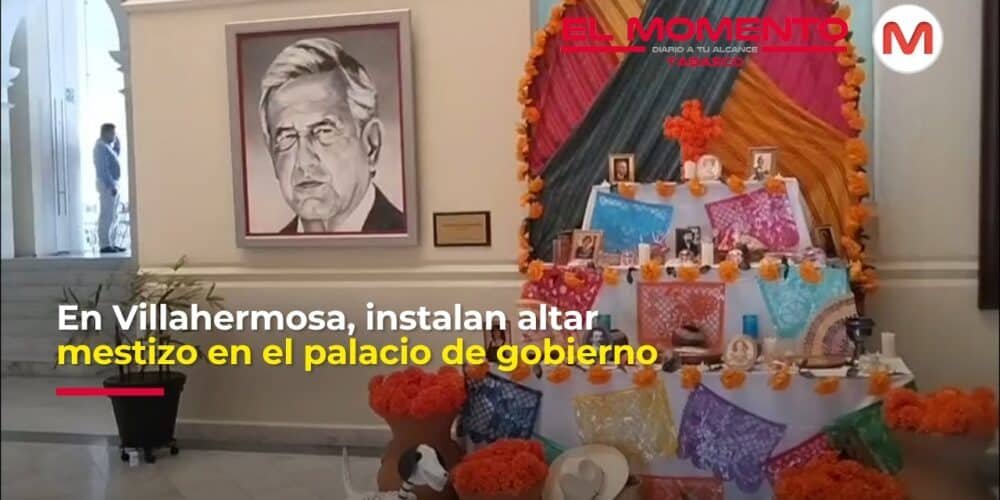 En Villahermosa, instalan altar mestizo en el palacio de gobierno