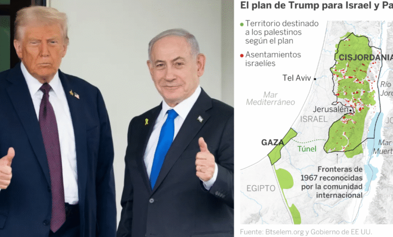 Los puntos más conflictivos del plan de paz de Trump para Gaza (Foto por Swissinfo y El País)