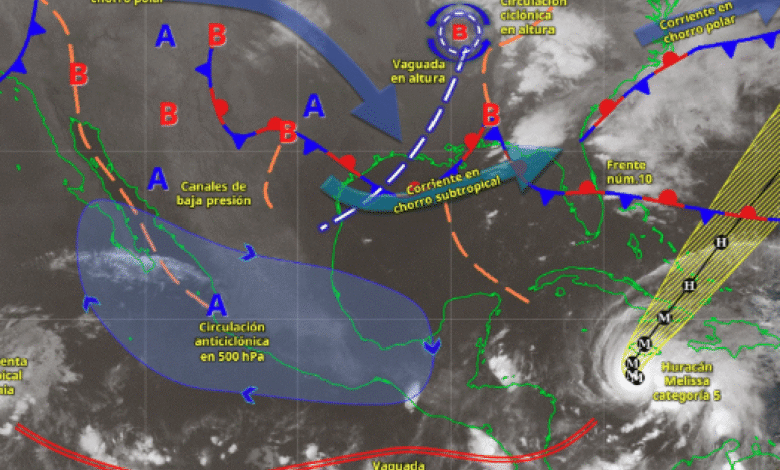 Canales de baja presión sobre el interior del país y la península de Yucatán, en combinación con el ingreso de humedad del océano Pacífico, golfo de México y mar Caribe, e inestabilidad atmosférica, originarán lluvias y chubascos dispersos