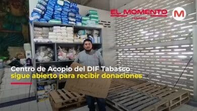 Centro de Acopio del DIF Tabasco sigue abierto para recibir donaciones