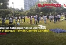 Familias tabasqueñas se ejercitan en el parque Tomás Garrido Canabal