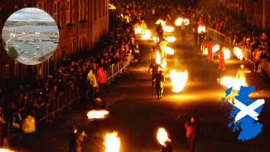 Fuego contra la oscuridad El hipnótico ritual de las Bolas de Fuego de Stonehaven en Escocia