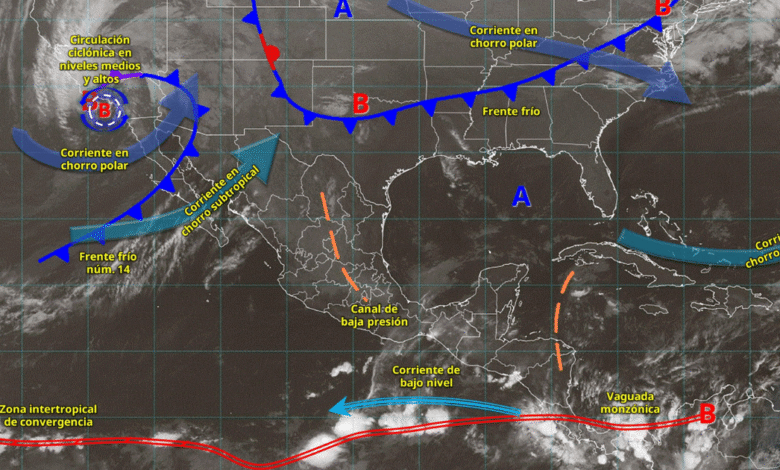 Lluvias puntuales fuertes afectarán Baja California y Chiapas