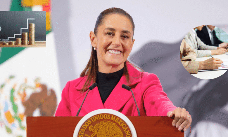 Presidenta Sheinbaum Anunciará Aumento al Salario Mínimo 2026 este 1 de Diciembre (Foto Redes Sociales y Canva)