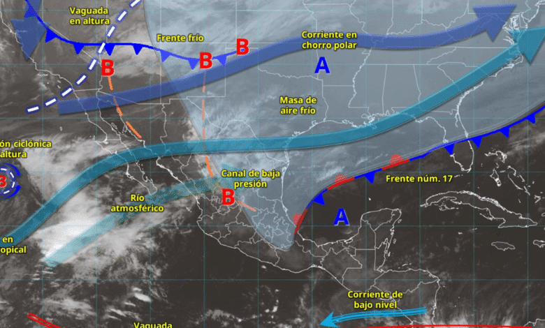 Fuertes lluvias y caída de nieve afectarán al norte y noroeste de México por nuevos sistemas frontales