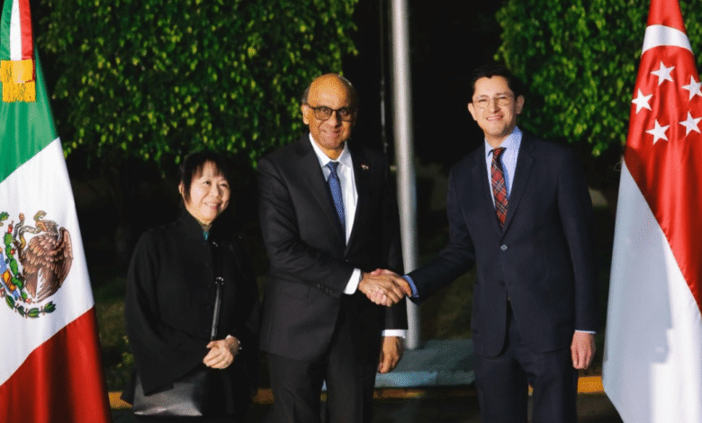 Presidente de Singapur llega a México para reunión con Claudia Sheinbaum