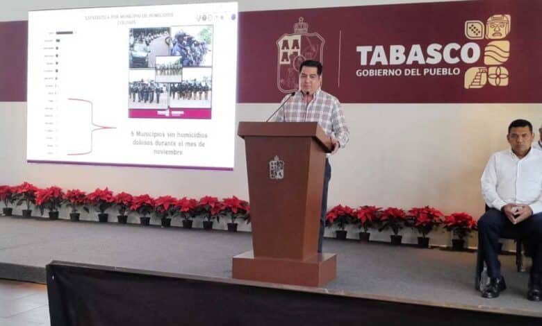 Tabasco baja el homicidio doloso en más del 61% y arma su marco legal de seguridad