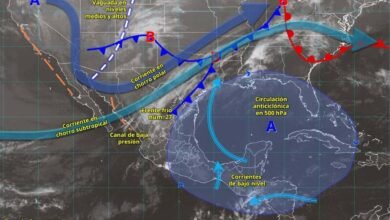 Descenso de temperatura y lluvias en México por frente frío número 27