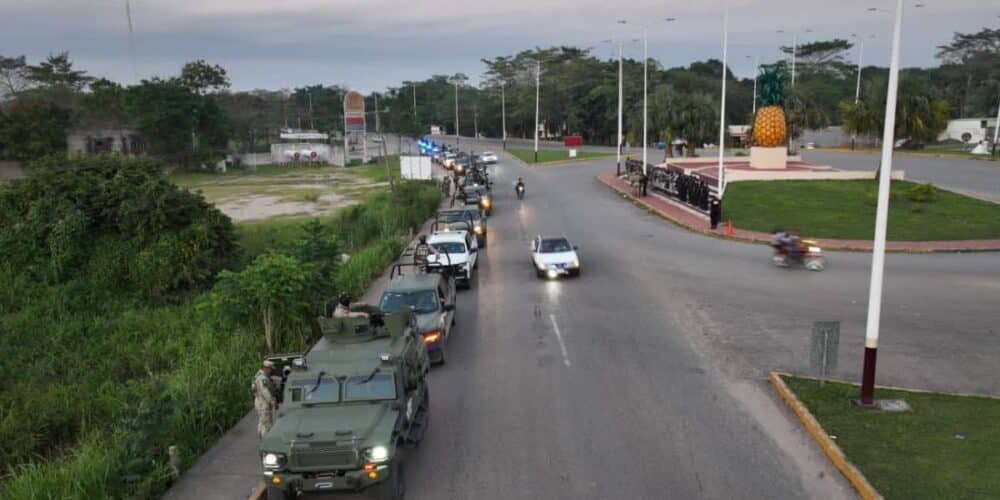 Despliegue masivo de fuerzas federales y locales en Huimanguillo