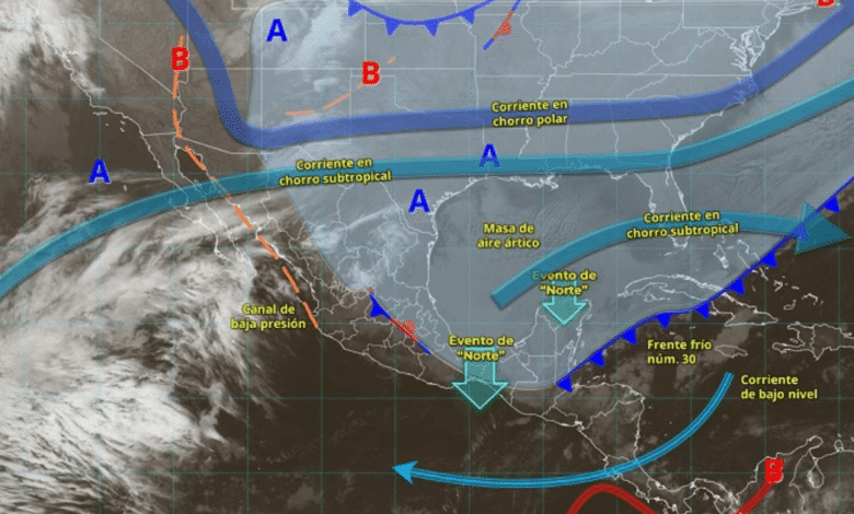 Evento de “Norte” intenso provoca lluvias fuertes, oleaje elevado y ambiente gélido en gran parte de México