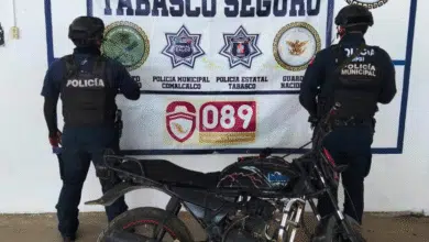 Aseguran motocicleta abandonada en la ranchería Occidente
