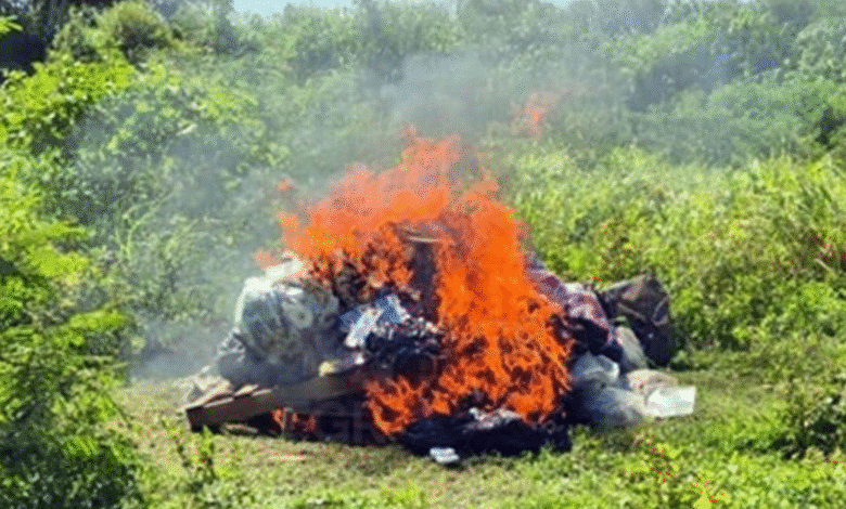 Queman más de 250 kilos de drogas en Tabasco