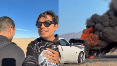 Se incendia camioneta de Pepe y Teo en el desierto; Ricardo Peralta y César Doroteo resultan ilesos