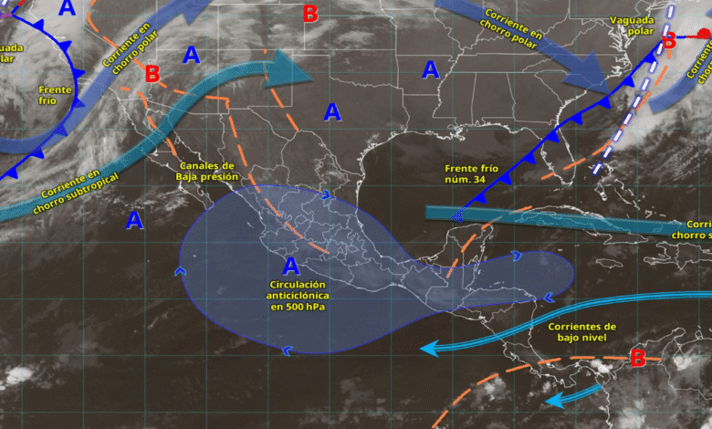 Vientos intensos y posible aguanieve por frente frío en el norte del país