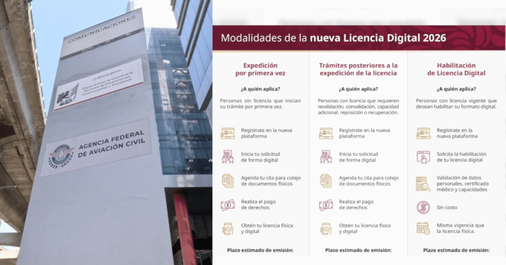 licencias digitales,personal técnico aeronáutico,AFAC,SICT,pilotos,controladores de tránsito aéreo,sobrecargos,mecánicos,innovación tecnológica,trámites digitales