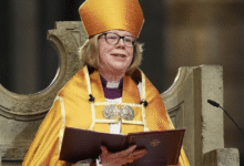 Sarah Mullally, de 63 años, la primera arzobispa (Foto de Reuters)