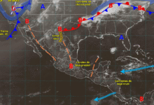 Jueves con lluvias muy fuertes en Chiapas y posibles torbellinos en el noreste