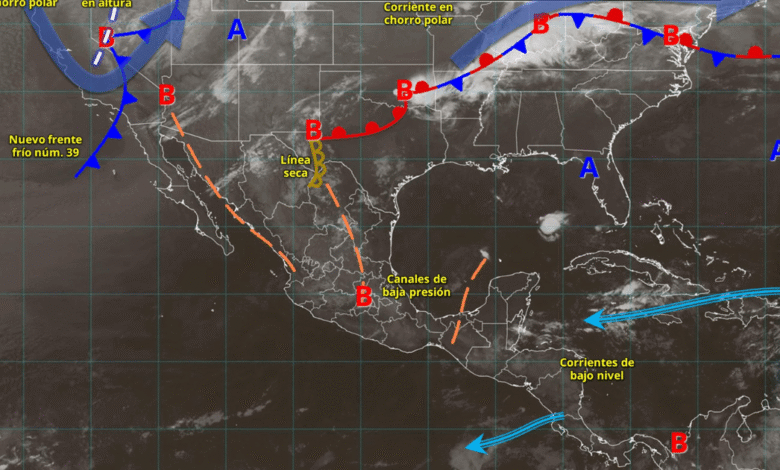 Jueves con lluvias muy fuertes en Chiapas y posibles torbellinos en el noreste