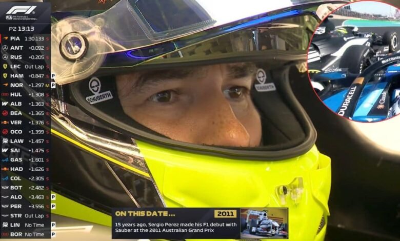 Momento exacto ‘Checo’ Pérez sufre choque en primera práctica del GP de Japón en Suzuka