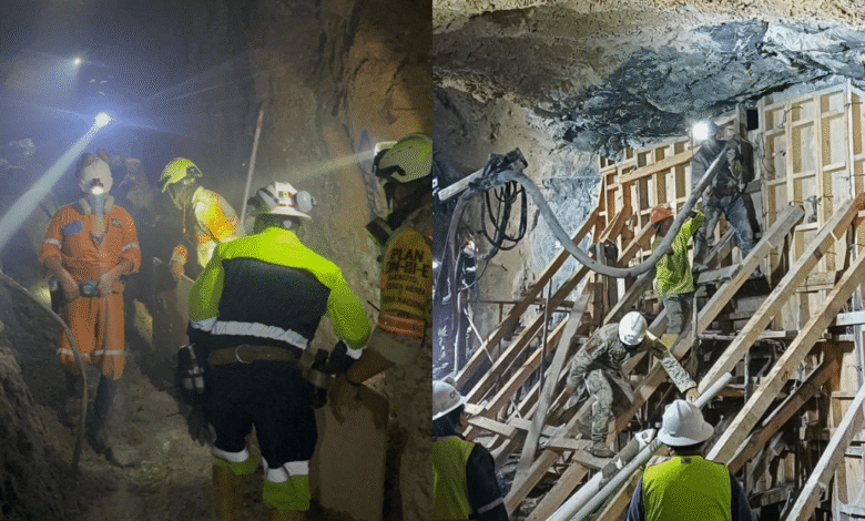 Búsqueda de último trabajador de mina Santa Fe (Foto de CNPC)