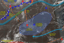 Frente frío provoca chubascos, vientos fuertes y calor extremo en varios estados