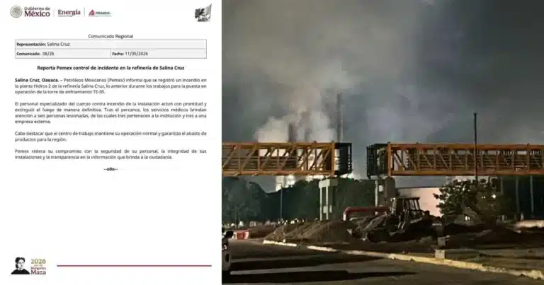 Controlan incendio en refinería de Salina Cruz