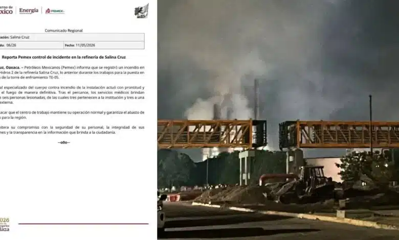 Controlan incendio en refinería de Salina Cruz
