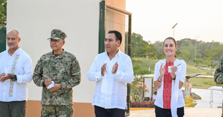 Eduardo Ramírez acompaña a Claudia Sheinbaum en la inauguración del Ecoparque La Ceiba en Palenque