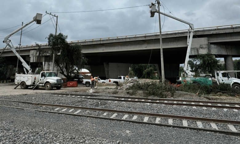 Trabajos de la CFE para el Tren Felipe Ángeles (Foto de cortesía)