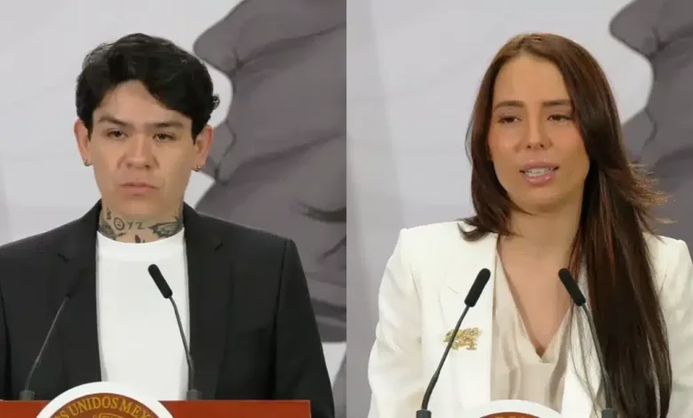 junior h y majo aguilar sorprenden en la mañanera de claudia sheinbaum