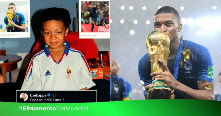 kylian mbappé anuncia su tercera copa del mundo con foto nostálgica  