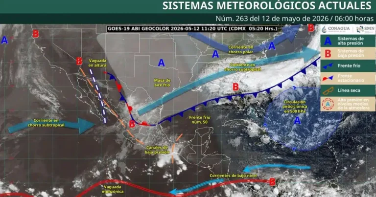 pronóstico de lluvias para hoy 12 de mayo de 2026