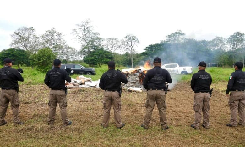 Destruyen cerca de una tonelada de drogas asegurada en Tabasco