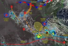 Pronóstico del tiempo hoy en México: Lluvias intensas y circulación ciclónica (Imagen de Conagua)