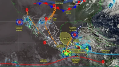 Pronóstico del tiempo hoy en México: Lluvias intensas y circulación ciclónica (Imagen de Conagua)