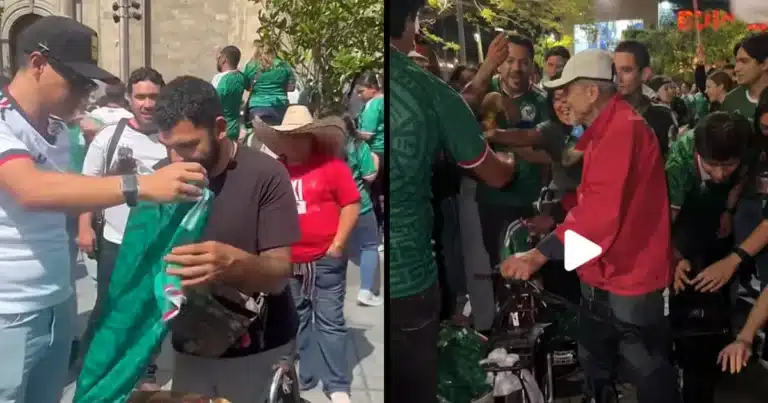 Aficionados de México se solidarizan con vendedores ambulantes (Fotos de redes sociales)