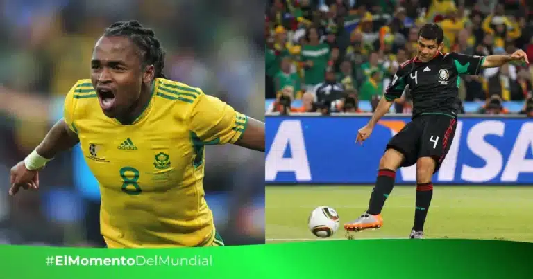 Siphiwe Tshabalala y Rafa Márquez, anotadores de los goles en ese famoso empate 1 a 1 en Johannesburgo (Fotos Getty Images y FIFA)