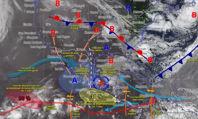 temporal de lluvias azotará al sur, sureste y la península de yucatán