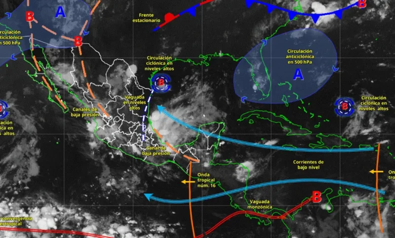 lluvias intensas y calor afectarán a méxico este 8 de julio