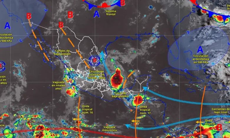 lluvias intensas y calor extremo afectarán a méxico este 9 de julio