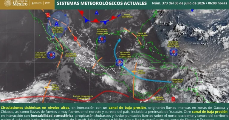 lluvias intensas y calor extremo afectarán gran parte de méxico este lunes