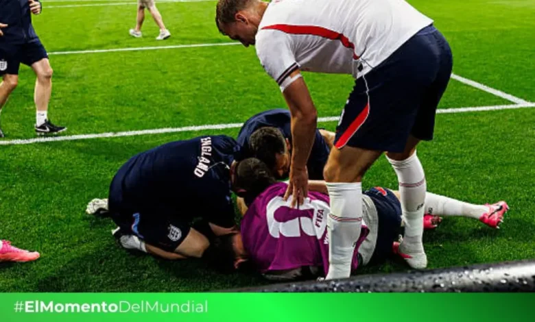 video completo jordan henderson se fractura el brazo al celebrar la victoria de inglaterra sobre méxico