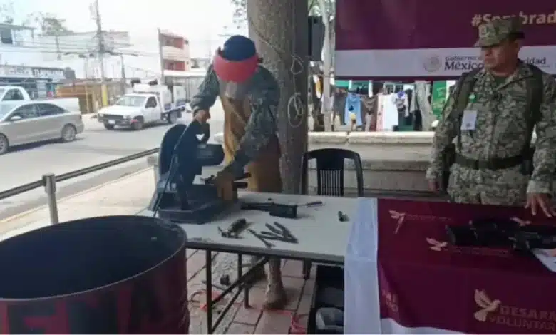 Pagan más de 1.7 mdp por retirar 78 armas de las calles de Centro (Foto de cortesía)