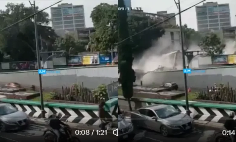 Viaducto Miguel Alemán: edificio colapsa en Escandón, video (Fotos de redes sociales)